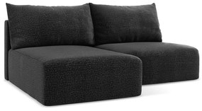 Fekete kinyitható-tárolóhelyes sarokkanapé (bal oldali) Kalena – Makamii