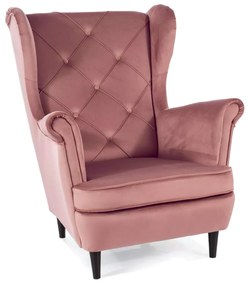 Régi rózsaszín fotel TV-hez LADY VELVET