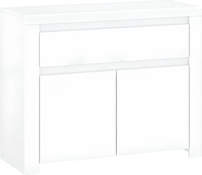 Komód 2D1S, fehér fényes, LINDY