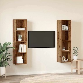 TV szekrény 2 pcs Barna 37 x 37 x 142.5 cm Faanyag