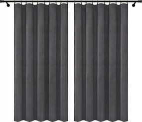 Velúr Szalagfüggöny 140x240 Szürke Grafit 2 Db Béka Függöny