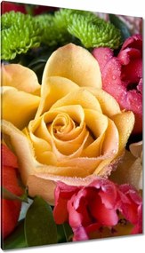 Vászonkép 80x120 Tulipáncsokor rózsával