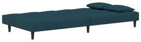 vidaXL kétszemélyes kék bársony kanapéágy két párnával