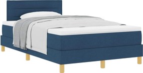 vidaXL Boxrugós ágy matracmal fejtámlával Kék 120 x 200 cm szövet