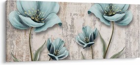 Kép - Virágok a textúrán (120x50 cm)
