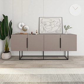 Szürke-bézs alacsony komód 200x80 cm Titan – Marckeric