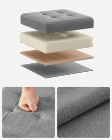 Tárolóhelyes puff OTTOMAN 30x30 cm, szürke