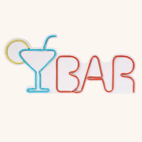 Műanyag LED-es fali dekoráció, Bar - Multicolor