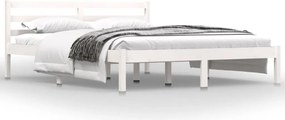vidaXL fehér tömör fenyőfa ágykeret 150 x 200 cm (King Size)