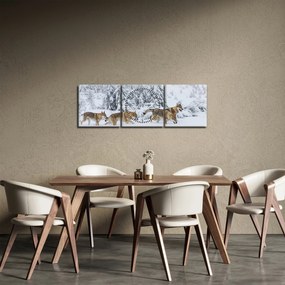 Kép - Farkasok a hegyekben (órával) (90x30 cm)