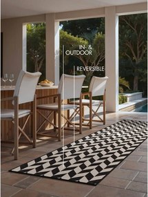 Fekete-krémszínű kültéri-beltéri futószőnyeg 80x200 cm Haringey Terrick – Ted Baker