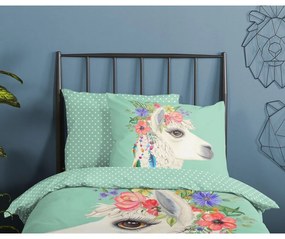 Mentazöld egyszemélyes-hosszabbított pamut gyerek ágyneműhuzat 140x220 cm Joey – Good Morning