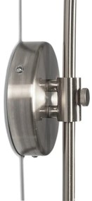 Modern fali ívlámpa acélból fehér árnyékolóval, 50/50/25 állítható