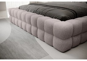 Világos rózsaszín kárpitozott ágyneműtartós franciaágy ágyráccsal 180x200 cm Dizzle – ELTAP