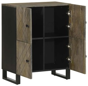 Sideboard Fekete 60x33x75 cm tömörfa Mango