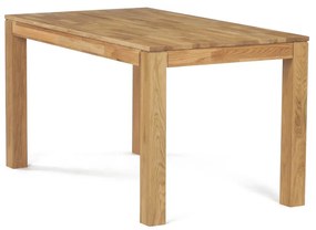 Étkezőasztal 140x80x75, tömör fehér tölgy, olajos felületkezelés, 8x8 cm-es lábak