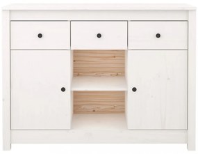 fehér tömör fenyőfa tálalószekrény 100x35x74,5 cm