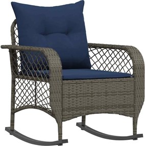 vidaXL szürke polyrattan kerti hintaszék párnával