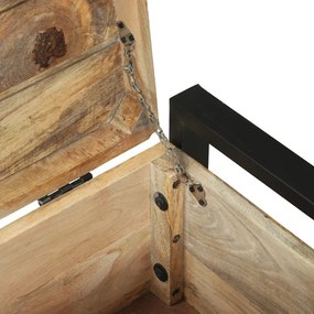 tároló ládák 80x30x30cm tömör mangófából és fémkerettel