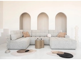 Bézs kinyitható tárolóhelyes moduláris sarokkanapé (bal oldali) Lulu – Miuform