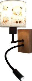 BRILAGI - LED Flex. lámpa BOBO WOOD 1xE27/25W/230V + LED/3W tölgy/fekete/fehér/mézszínű