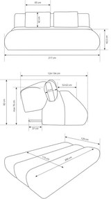 Kihúzható háromszemélyes kanapé FANO barna