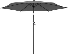 Outsunny 270 cm dönthető terasznapernyő hajtókarral – UPF 50+ piacernyő, szélálló kert/erkély/terasz, sötétszürke | Aosom