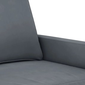 kétszemélyes sötétszürke bársony kanapé 140 cm