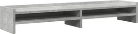vidaXL betonszürke szerelt fa monitorállvány 100 x 24 x 16 cm