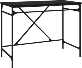 vidaXL fekete szerelt fa és vas íróasztal 100 x 50 x 75 cm