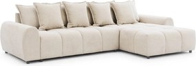 Bézs sarokkanapé (jobb oldali-heverő résszel) Albane – Ropez