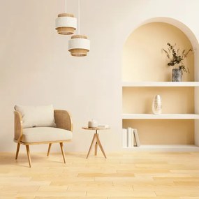 BOHO kábeles függőlámpa 2xE27/60W/230V krémszínű/juta