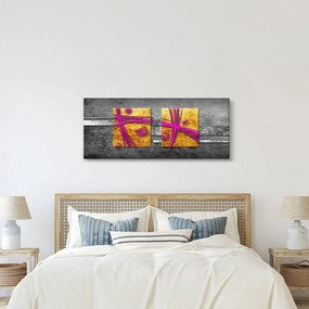 Fekete alapon színes négyzetek képe (120x50 cm)