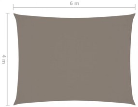 tópszínű téglalap alakú oxford-szövet napvitorla 4 x 6 m