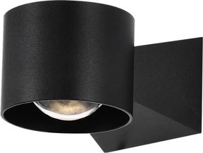 Kültéri kerti fali lámpa Led felső alsó fekete kerek 4000K V-tac