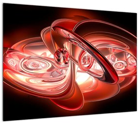 Kép - piros formák (üvegen) (70x50 cm)