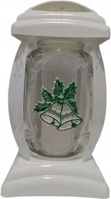 Mécsestartó kápolna csengettyűkkel zöld-fehér kiegészítőkkel 27 cm