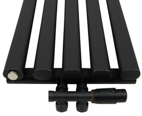 Regnis Lazur LA, fűtőelem 330x1600mm központi csatlakozással 50mm, 628W, fekete matt, LAZURLA/1600/330/D5/BLACK