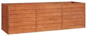 rozsda színű corten acél kerti magaságyás 240 x 80 x 77 cm