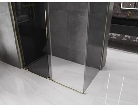 Mexen Velar, zuhanykabin tolóajtóval 140 x 85 cm, 8mm szürke üveg, arany fényes, 871-140-085-41-50