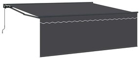 Behúzható napellenző Narancs és fehér 350x250 cm szövet