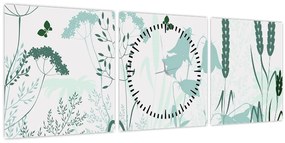 Kép - rét vektor (órával) (90x30 cm)