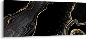 Kép - Fekete és arany márvány (120x50 cm)