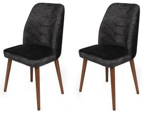 Dallas Anthracite and Walnut étkezőszék szett, 2db