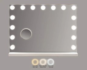 Fali tükör világítással-polccal 55x43 cm Hollywood – Mauro Ferretti