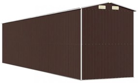 sötétbarna horganyzott acél kerti fészer 192 x 855 x 223 cm