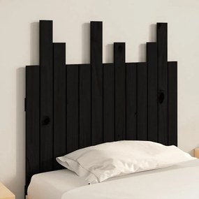 fekete tömör fenyőfa fali fejtámla 82,5 x 3 x 80 cm