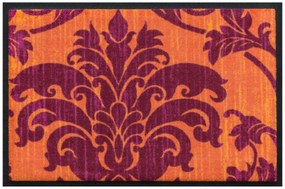 Vintage prémium lábtörlő - narancs-lila virágmintás (Válassz méretet: 60*40 cm)