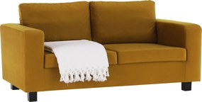 Teljesen kárpitozott heverő, 3-as ülés, mustár színű szövet, LUANA