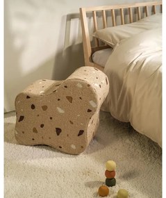Világosbarna buklé-zsenília gyerek puff Terrazzo Cloud – Wigiwama